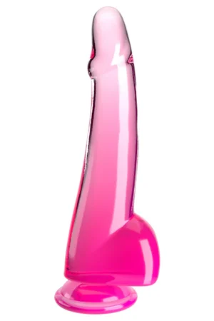 King Cock Clear 10" with Balls - Pink